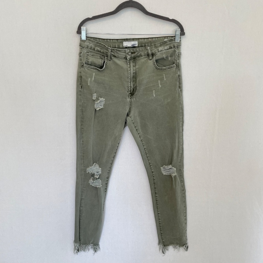 VERVET Women’s Size 32 Distressed Frayed Hem 5 Pocket Ankle Skinny Jeans - Picture 9 of 9